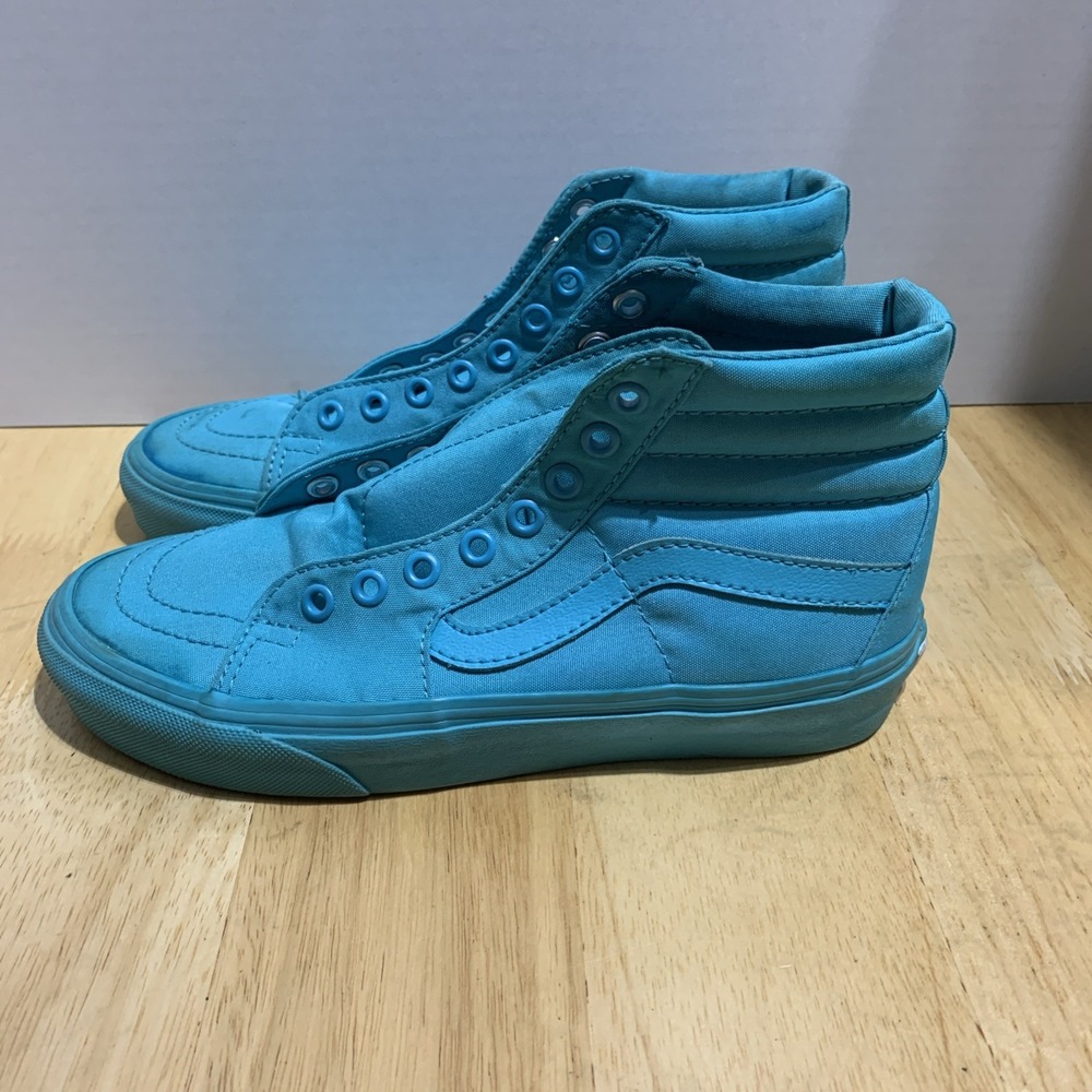 Vans High Top Skater Shoes W 7.5/M 5.5 Unisex Vintage 90's Blue Sneakers